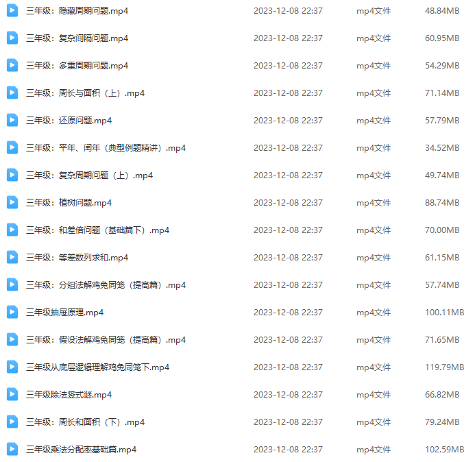 小學(xué)1-6年級(jí)奧數(shù)1000題數(shù)學(xué)思維課【視頻】網(wǎng)盤(pán)下載