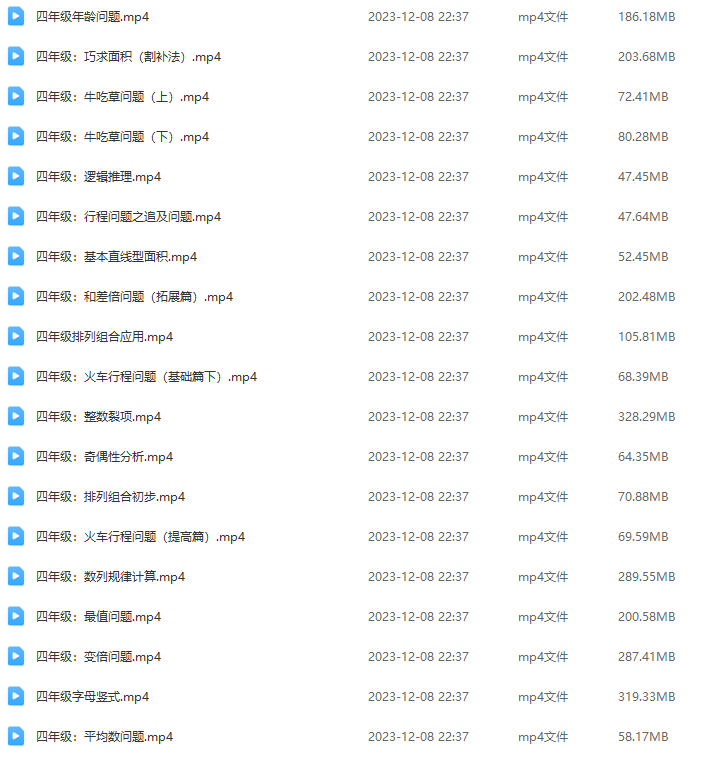 小學(xué)1-6年級(jí)奧數(shù)1000題數(shù)學(xué)思維課【視頻】網(wǎng)盤(pán)下載