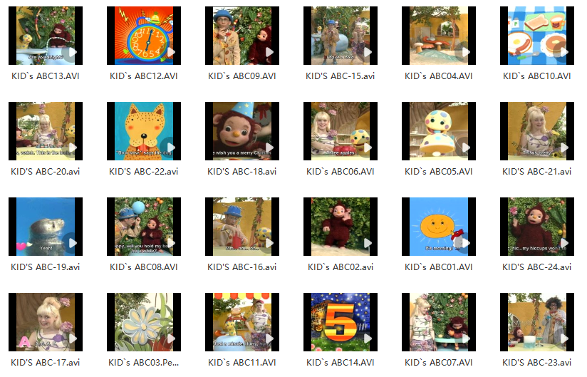 Phonics自然拼讀啟蒙動畫片《Kid's ABC》24集+字幕+游戲手冊+音頻等